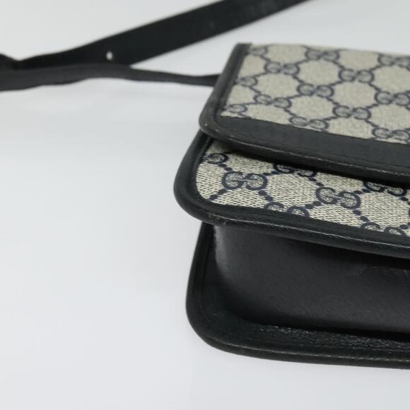 GUCCI GG Supreme Sherry Line Shoulder Bag Pvc Navy Gold - Picture 10 of 16